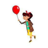 teen girl air balloon vector