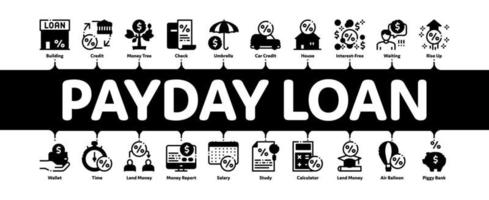 Payday Loan Minimal Infographic Banner Vector
