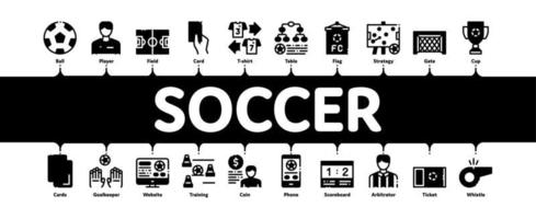 Soccer Football Game Minimal Infographic Banner Vector