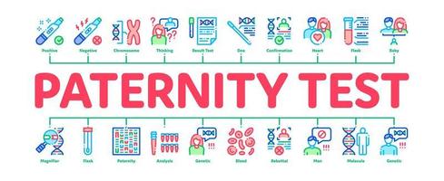 Paternity Test Dna Minimal Infographic Banner Vector