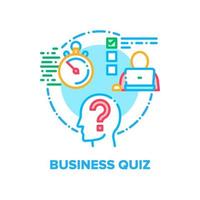 Business Quiz Vector Concept Color Illustration