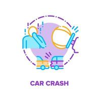 Car Crash, Traffic Accident Vector Concept Color