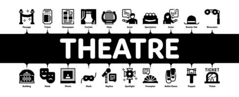 vector de banner infográfico mínimo de teatro