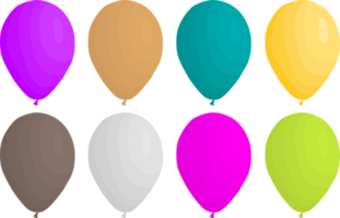 Gran conjunto de diferentes tipos de globos de goma inflables. png