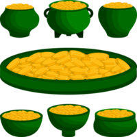 Irish holiday St Patrick day, coins in pot png