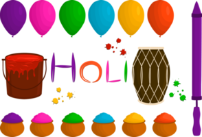 Collection accessory for celebration holiday Holi png