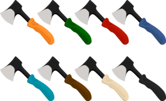 big kit steel axes with wooden handle png