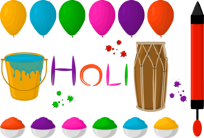 Collection accessory for celebration holiday Holi png