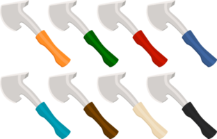 big kit steel axes with wooden handle png