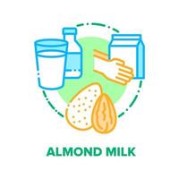 Almond Milk Vector Concept Color Illustration flat