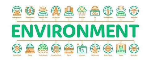 Environmental Problems Minimal Infographic Banner Vector