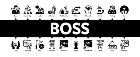 Boss Leader Company Minimal Infographic Banner Vector