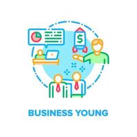 Business Young Vector Concept Color Illustration