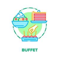 Buffet Menu Vector Concept Color Illustration flat