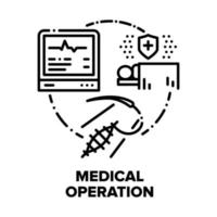 Medical Operation Patient Vector Concept Black Illustration