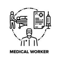 Medical Worker Vector Concept Black Illustration