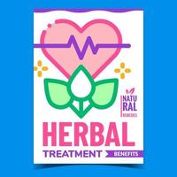 Herbal Treatment Creative Promo Banner Vector