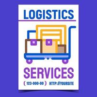 Logistics Services Creative Promo Banner Vector