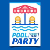 Pool Party Creative Promotional Banner Vector