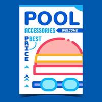 Pool Accessories Shop Creative Promo Poster Vector