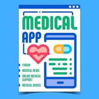 Medical App Creative Promotional Poster Vector