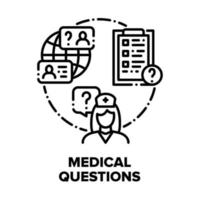 Medical Questions And Answers Vector Concept Black Illustrations