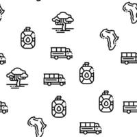 Safari Travel Seamless Pattern Vector