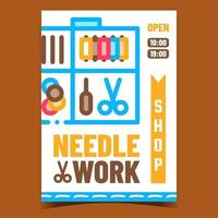 Needlework Shop Creative Promotion Banner Vector