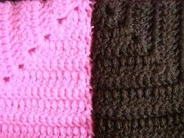 Crochet texture, colorful squares pattern. Crochet Knit Squares photo