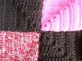 Crochet texture, colorful squares pattern. Crochet Knit Squares photo