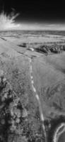 Aerial View of British Landscape in Classic Black and White photo