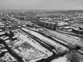 High Angle View of City in Classic Black and White photo