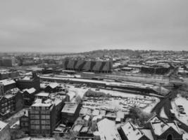 High Angle View of City in Classic Black and White photo