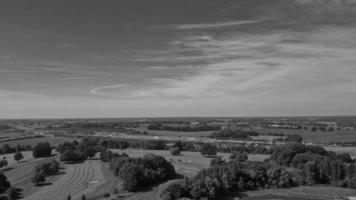 High Angle Footage of British Landscape in Classic Black and White photo