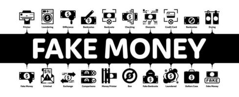 Fake Money Minimal Infographic Banner Vector