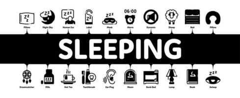 Sleeping Time Devices Minimal Infographic Banner Vector