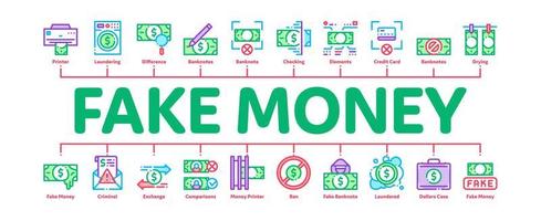 Fake Money Minimal Infographic Banner Vector