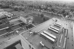 High Angle View of British Landscape of England in Classic Black and White photo