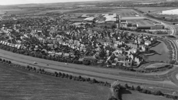 High Angle Footage of British Landscape in Classic Black and White photo