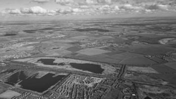 High Angle View of British Landscape in Classic Black and White Style photo