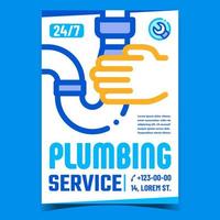 Plumbing Service Creative Promo Banner Vector