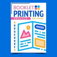 Booklet Printing Service Advertising Poster Vector