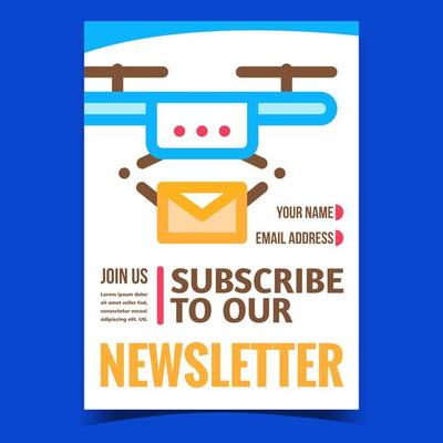 Subscribe To Newsletter Promotion Banner Vector