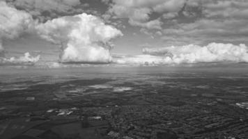 High Angle Footage of British Landscape in Classic Black and White photo