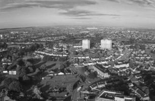 High Angle Footage of British Landscape in Classic Black and White photo