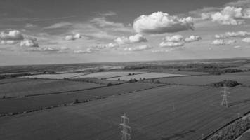 High Angle Footage of British Landscape in Classic Black and White photo