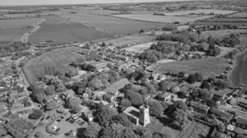 High Angle Footage of British Landscape in Classic Black and White photo