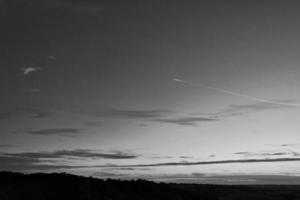 High Angle Footage of British Landscape in Classic Black and White photo