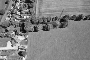 High Angle View of British Landscape in Classic Black and White Style photo