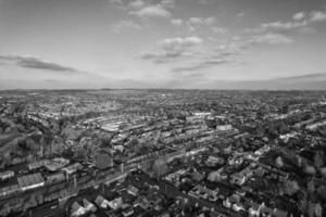 High Angle View of British Landscape in Classic Black and White Style photo